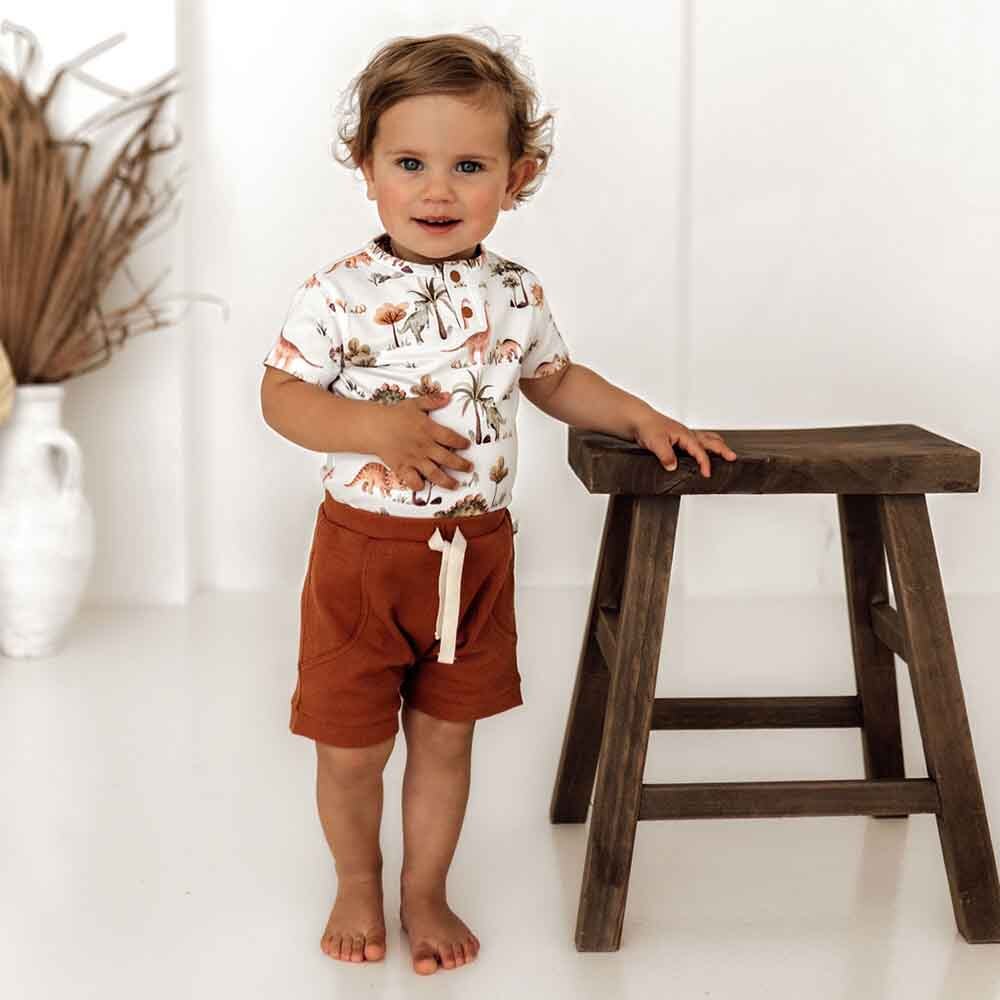 Organic Short Sleeve Bodysuit (Dino)