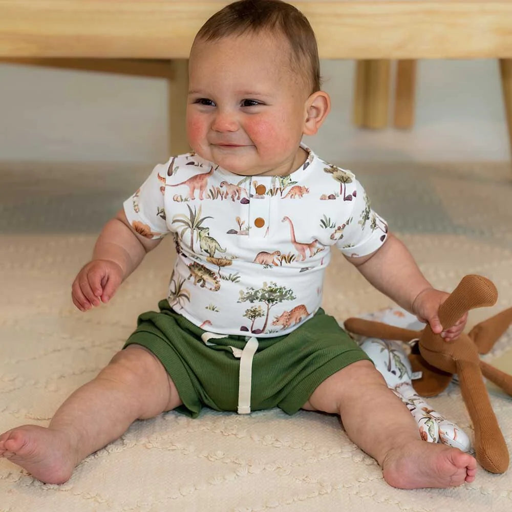 Organic Short Sleeve Bodysuit (Dino)
