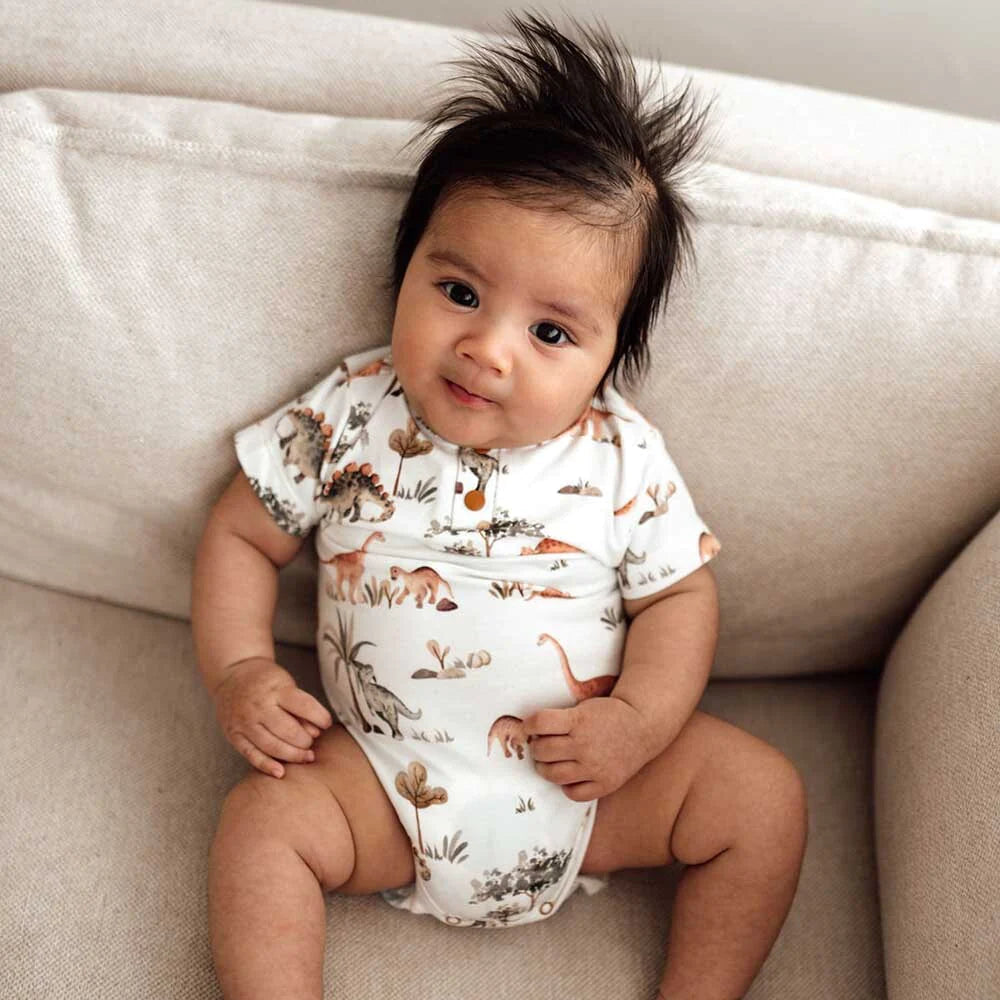 Organic Short Sleeve Bodysuit (Dino)