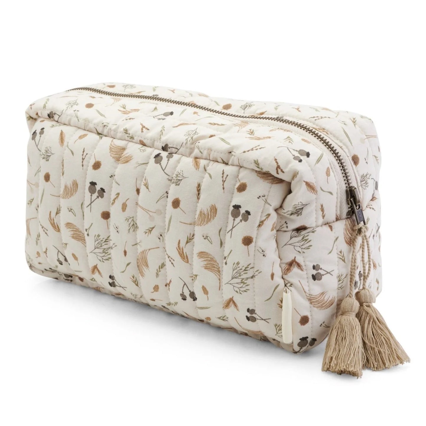 Organic Cotton Quilted Wash Bag - Grasslands