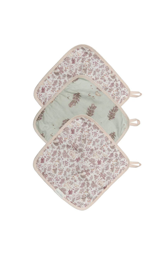 Washcloth 3-pack set (Hedgehog Forest)