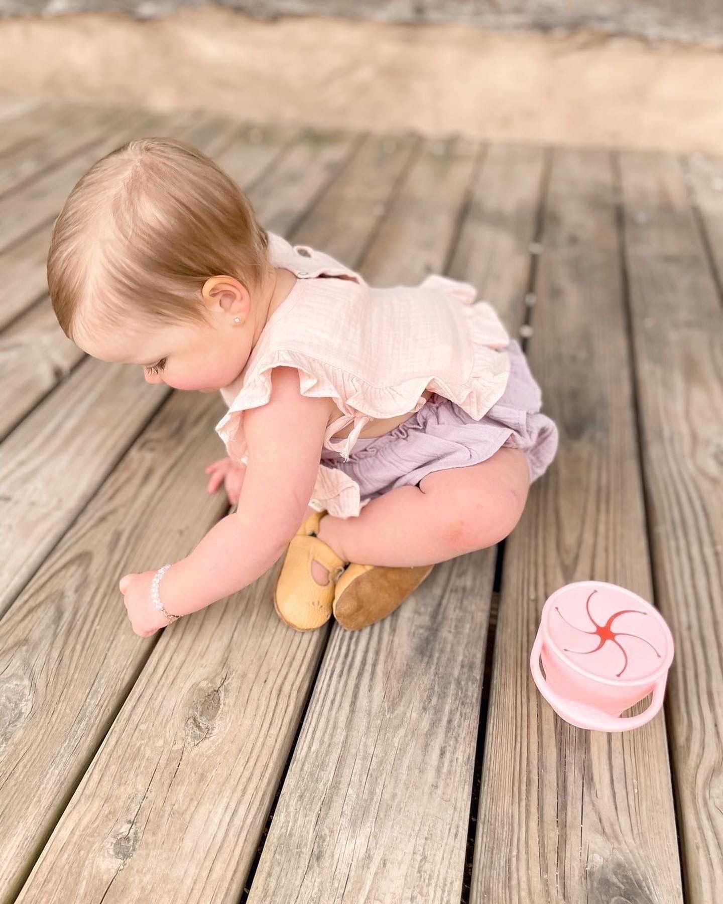 Muslin Cotton Ruffle Baby Bib - Pink