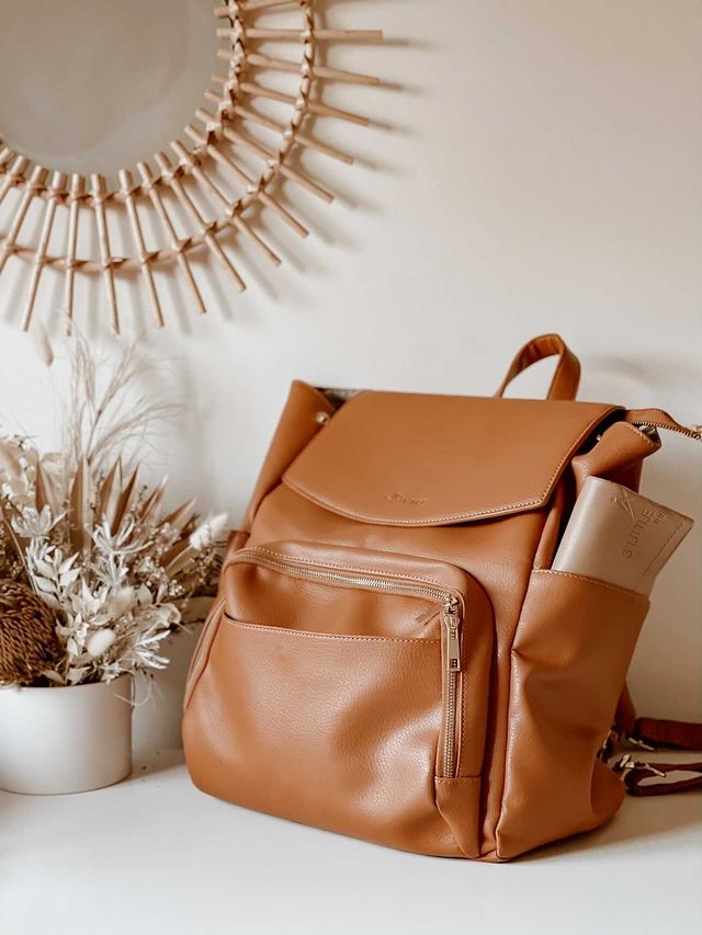 Vegan Leather Change Mat - Tan