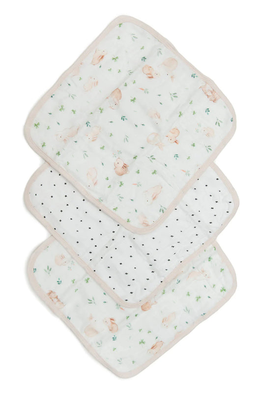 Washcloth 3-pack set (Bunny Meadow)