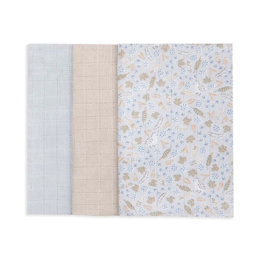 Organic Cotton Baby Muslin Squares (Set of 3) - Nature Trail