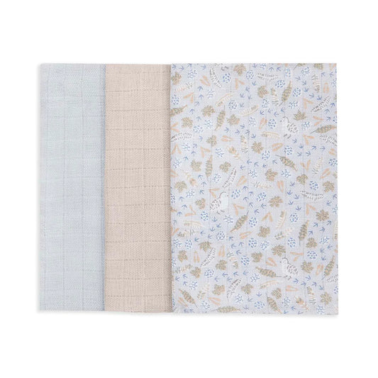Organic Cotton Baby Muslin Squares (Set of 3) - Nature Trail