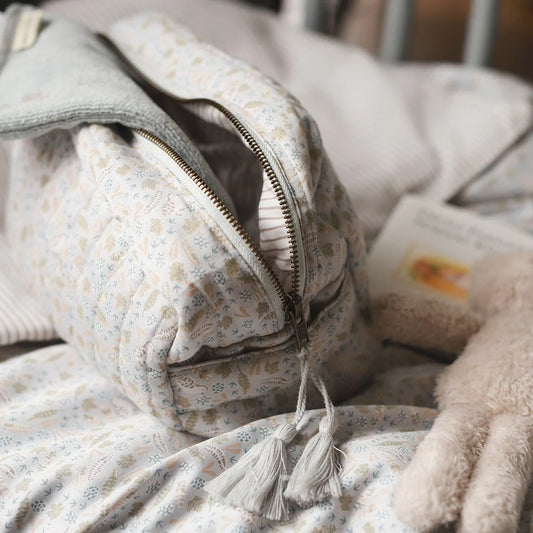 Organic Cotton Quilted Wash Bag - Nature Trail