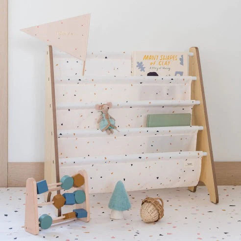 Recycled Fabric Book Rack (Terrazzo Cream)