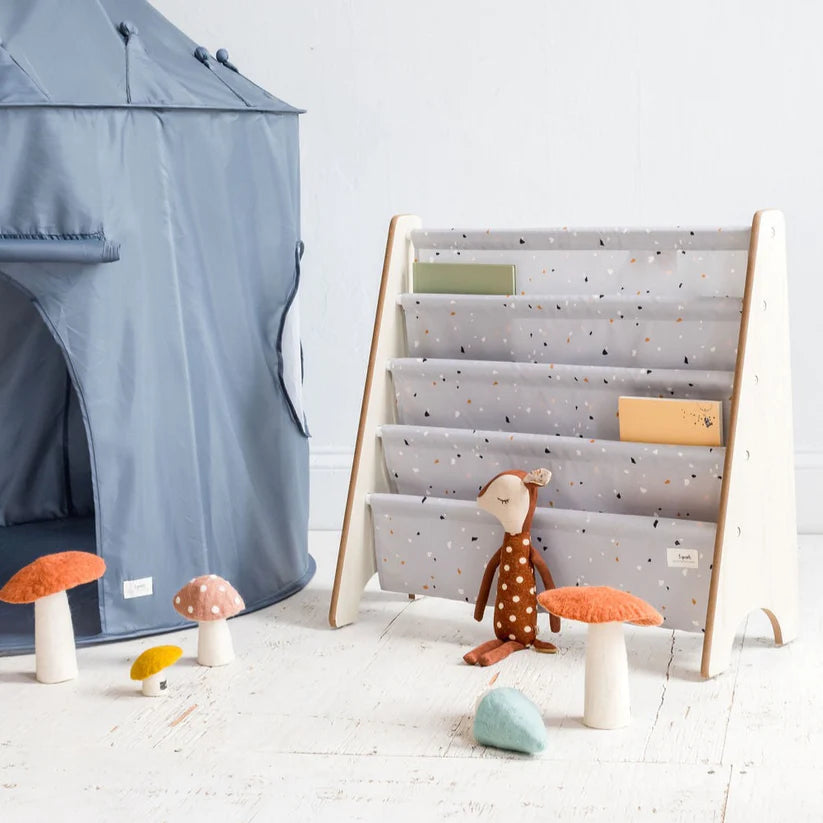 Recycled Fabric Book Rack (Terrazzo Light Gray) – A Little Longer