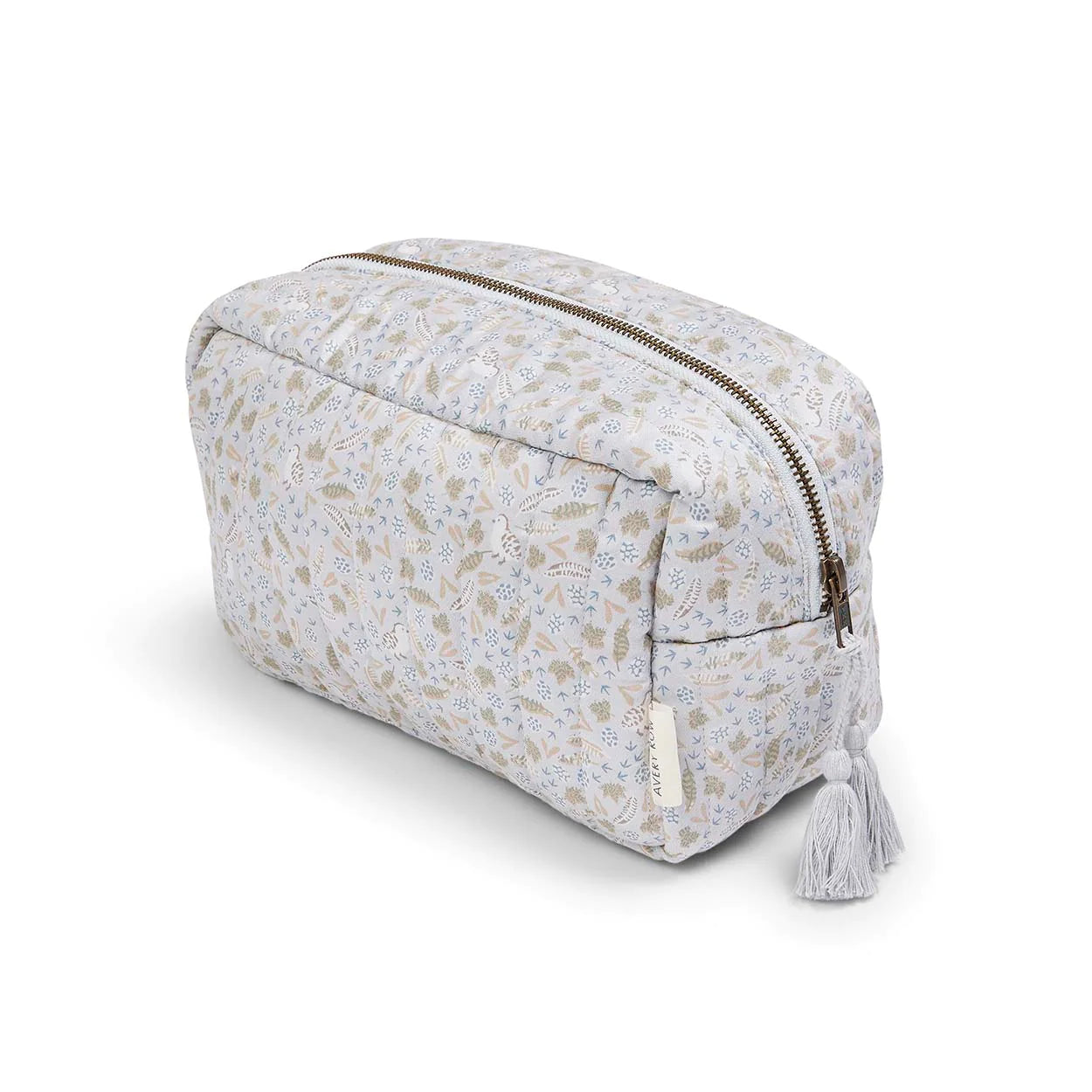 Organic Cotton Quilted Wash Bag - Nature Trail