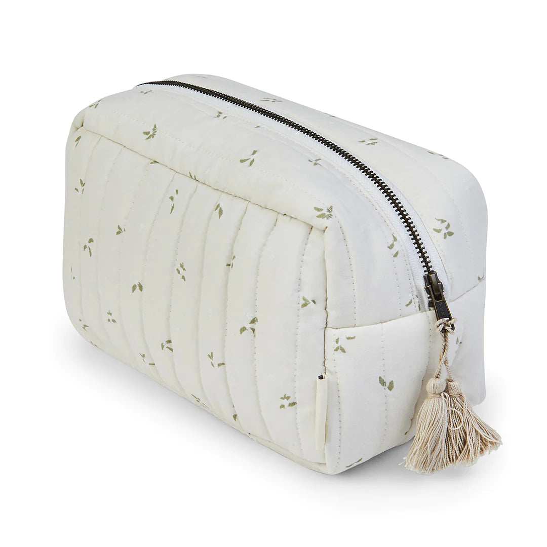 Organic Cotton Quilted Wash Bag - Nettle Scatter