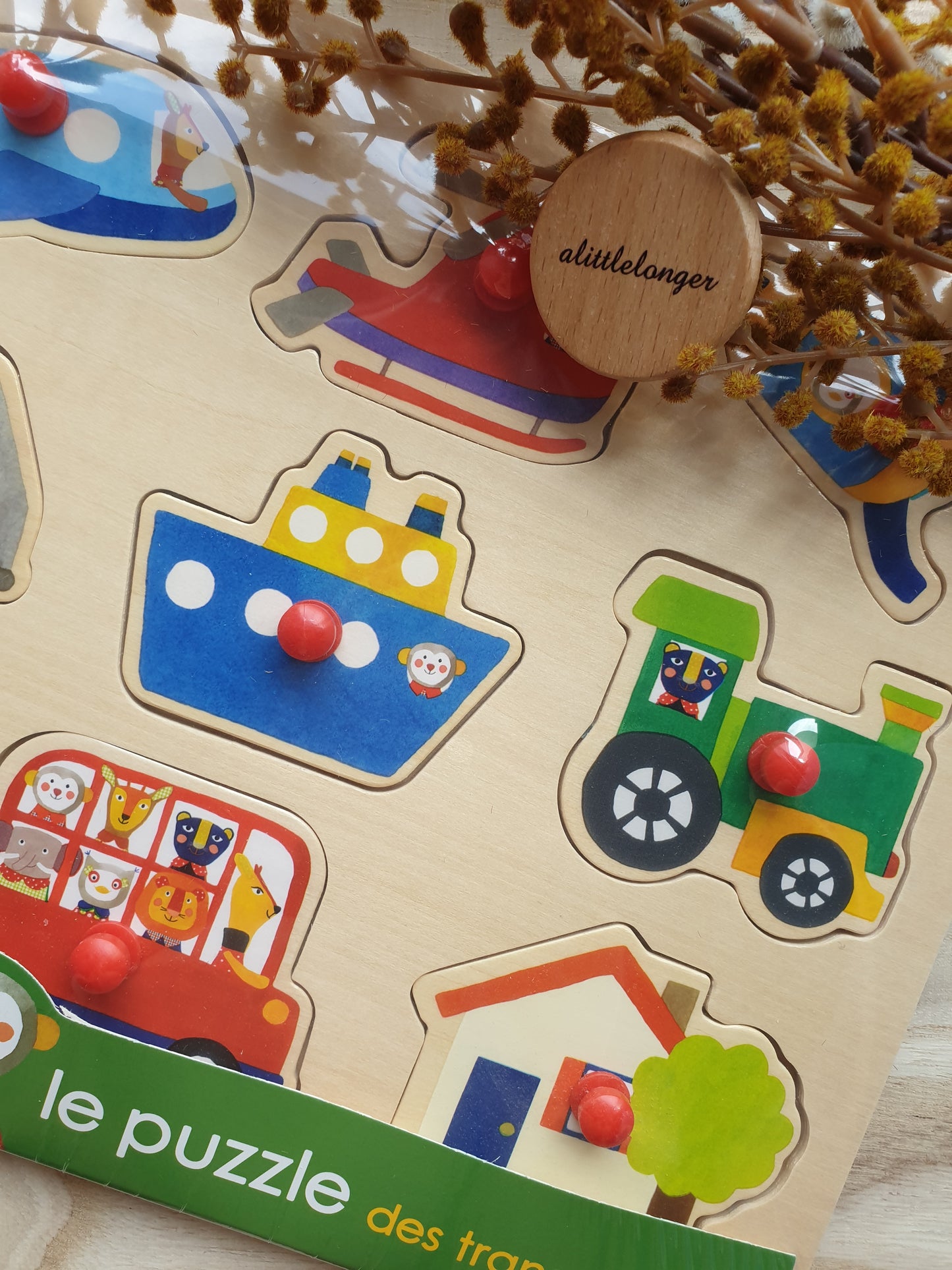 Les Popipop Wooden Transport Peg Puzzle