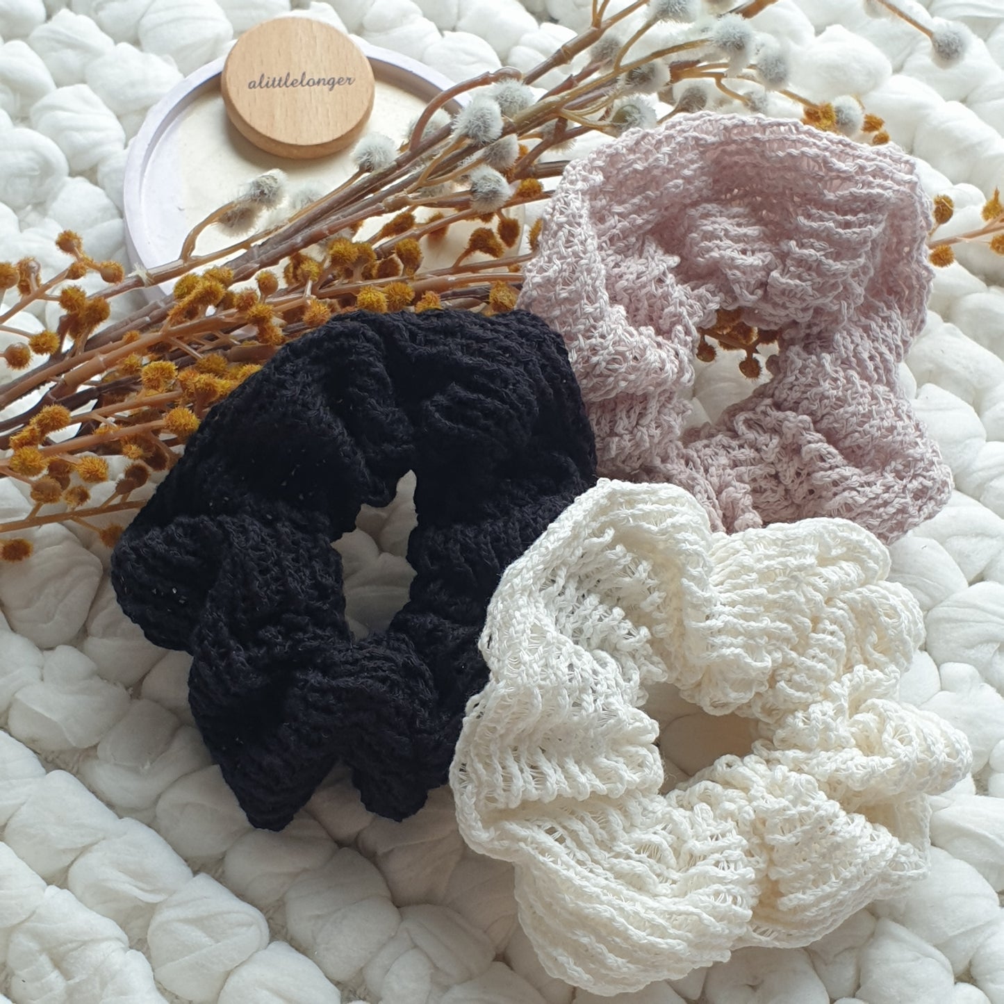 Crochet Scrunchie - White