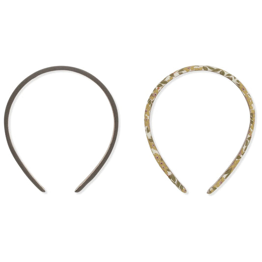 2 Pack Fabric Hairbrace - Winter Leaves Mustard / Fir Green