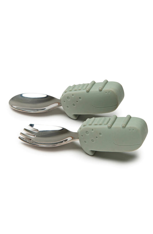 Born to be Wild Learning spoon/fork set - Alligator