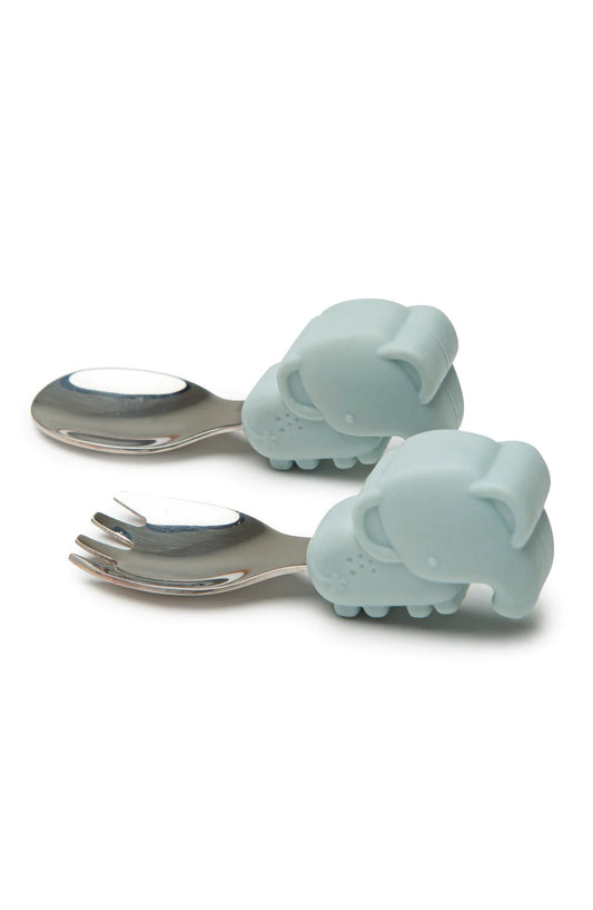 Born to be Wild Learning spoon/fork set - Elephant
