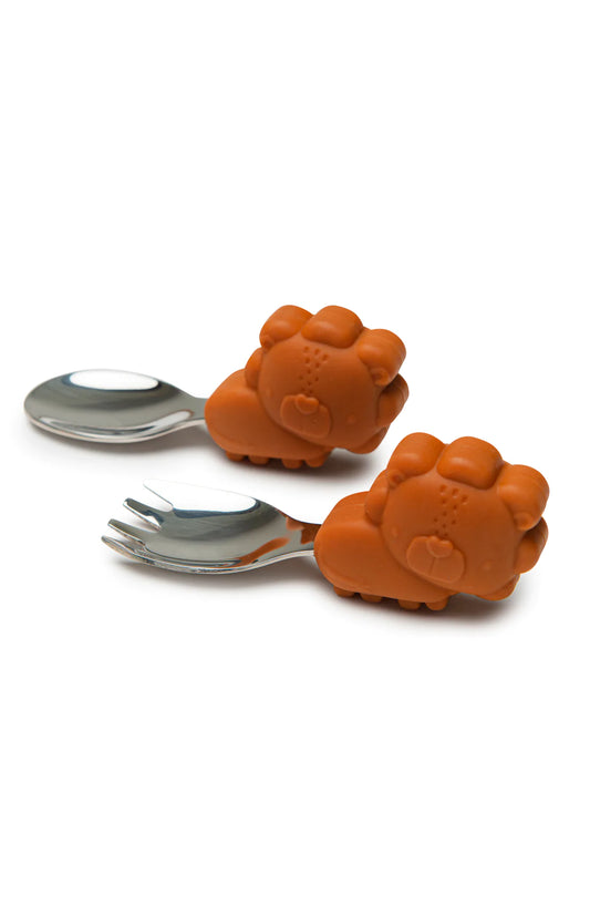 Born to be Wild Learning spoon/fork set - Lion