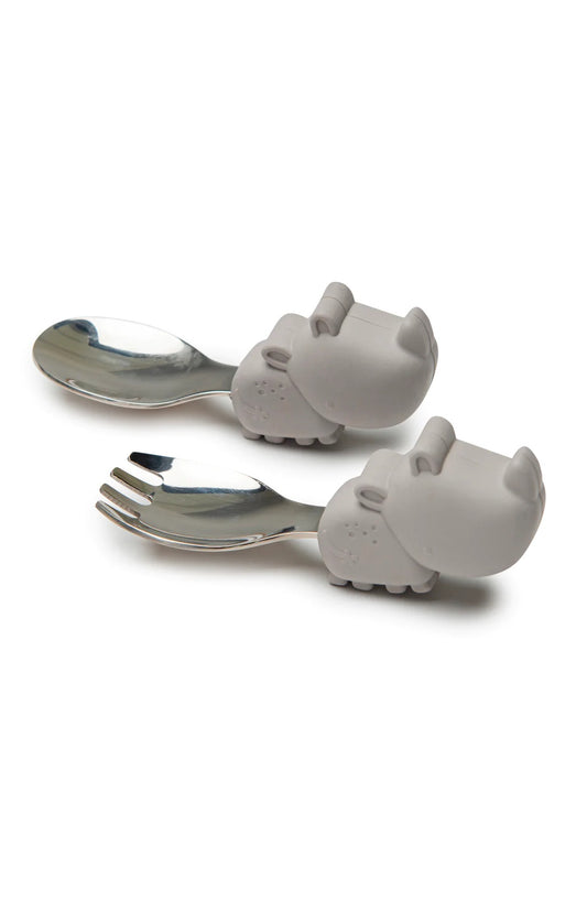Born to be Wild Learning spoon/fork set - Rhino