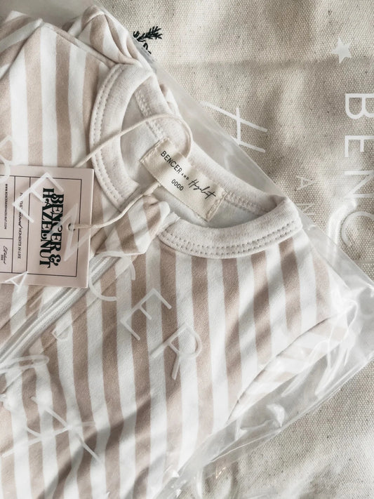 Sand Stripe Zip Suit